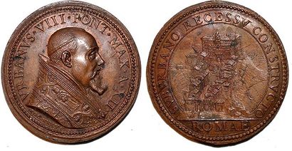 null URBAIN VIII (1623-1644) Bronze. 43mm. 1635. Par Gaspare Molo. Refrappe anachronique....