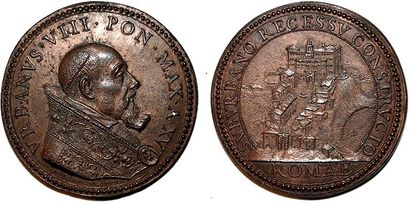 null URBAIN VIII (1623-1644) Bronze. 43mm. 1638. Par Gaspare Molo. Refrappe par Mazio....