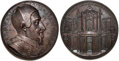 null ALEXANDRE VII (1655-1667) Bronze. 38mm. Par Gaspare Morone. 1658. Perspective...