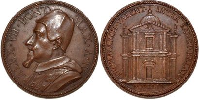 null ALEXANDRE VII (1655-1667) Bronze. 38mm. Par Gaspare Morone. 1659. Perspective...