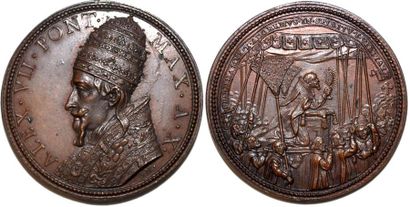 null ALEXANDRE VII (1655-1667) Bronze. 42mm. Par Gaspare Morone. 1663. Procession...
