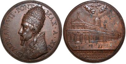 null ALEXANDRE VII (1655-1667) Bronze. 41mm. Par Gaspare Morone. Restructuration...