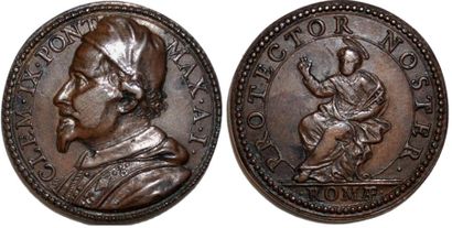 null CLEMENT IX (1667-1669) Bronze. 31mm. Par Gaspare Morone. 1667. Saint Pierre...