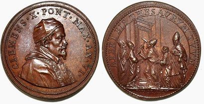 null CLEMENT X (1670-1676) Bronze. 40mm. Par Guglielmada G. Battista et Girolamo...