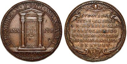 null CLEMENT X (1670-1676) Bronze. 42mm. 1675. Fermeture de la porte Sainte de la...