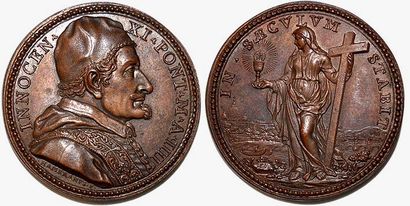 null INNOCENT XI (16676-1689) Bronze. 35mm. Par Giovanni Hamerani. 1680. Pour la...