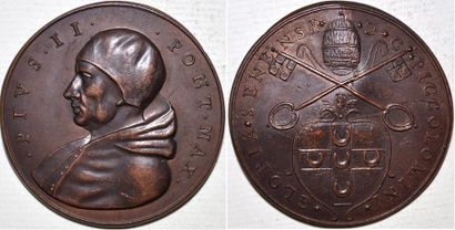 null PIE II (1458-1464) Bronze. 45mm. Restitution de Girolamo paladino. Fin XVIe...