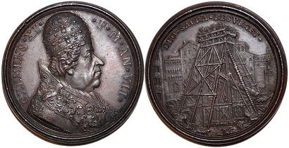 null CLEMENT XI (1700-1721) Bronze. 39mm. Par Ermenegildo Hamerani. 1707. En souvenir...