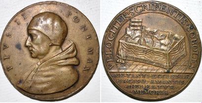 PIE II (1458-1464) Bronze. 44mm. Restitution...