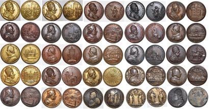 null CLEMENT XI (1700-1721) Ensemble de 25 médailles de Clement XI. 1 matrice d'avers...