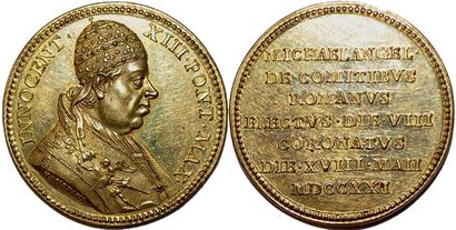 null INNOCENT XIII (1721-1724) Bronze doré. 32mm. Par Ermenegildo Hamerani. 1721....