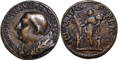 PAUL II (1464-1471) Bronze coulé. 34mm. 1464....