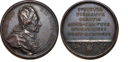 null CLEMENT XII (1730-1740) Bronze. 44mm. Graveur anonyme. 1732. La Justice du pape....