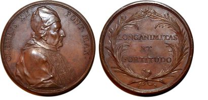 null CLEMENT XII (1730-1740) Bronze. 54mm. Par Jean Antoine Dassier. 1730. La Vertu...