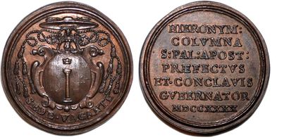 null SEDE VANCATE Bronze. 28mm. Graveur anonyme. 1740. Pour le Sede Vacante du Préfêt...