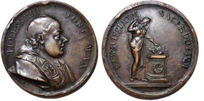 null CLEMENT XIII (1758-1769) Bronze. 44mm. Par F. Perger. N.D (1758). R/ Vestale...