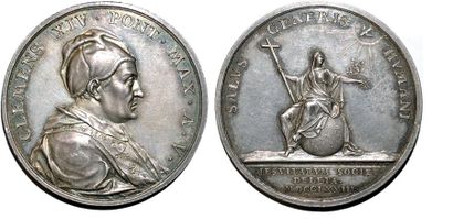null CLEMENT XIV (1769-1774) Argent. 39mm.Par Theodore Van Berckel. 1773.Même médaille...
