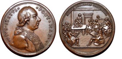 null PIE VI (1775-1799) Bronze. 47mm. Graveur anonyme. N.D (1775). Prix de l'Académie...