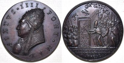 SIXTE IV (1471-1484) Bronze. 43mm.Restitution...