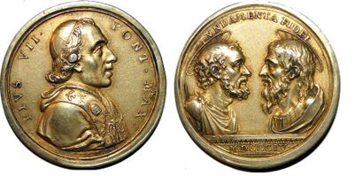 null PIE VII (1800-1823) Argent doré. 38mm. Par Tommaso Mercandetti. 1804. Même médaille...
