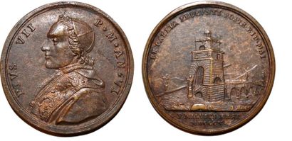 null PIE VII (1800-1823) Bronze. 38mm. Par Giovanni Hamerani. 1805. Souvenir du retour...