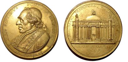 null PIE VII (1800-1823) Bronze doré. Par Istvan Ferenczy. 1824. Emise en Hongrie...