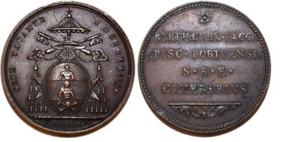 null SEDE VACANTE (1823) Bronze. 30mm. Par Giuseppe et Giovanni Pasinati. 1823. Emission...