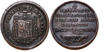 null SEDE VACANTE (1823) Bronze. 28mm. Par Giuseppe et Giovanni Pasinati. 1823. Emission...