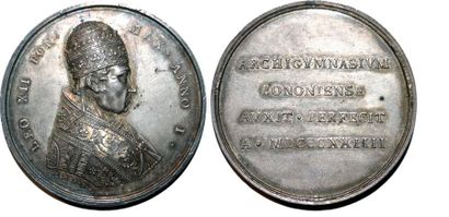 null LEON XII (1823-1829) Argent. 42mm. Par Giuseppe Cerbara. 1824. Souvenir de la...