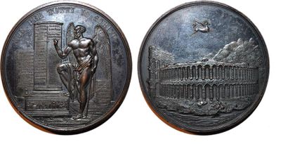 null LEON XII (1823-1829) Bronze. 50mm. Par F.Putinati. 1825. Verone. R/ Perspective...