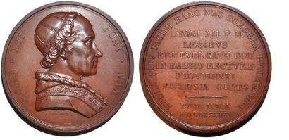 null LEON XII (1823-1829) Bronze. 51mm. Par Jean Leclercq. 1827. Réalisé par la communauté...