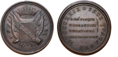 null SEDE VACANTE (1829) Bronze. 33mm. Par Luigi Gennari. 1829. Emise par les Conservatoires...
