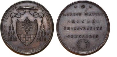 null SEDE VACANTE (1829) Bronze. 31mm. Par Nicola Cerbara. 1829. Emise par l etrésorier...
