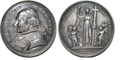 null PIE VIII (1829-1830) Argent. 43mm. Par Giuseppe Girometti. 1829. Souvenir de...