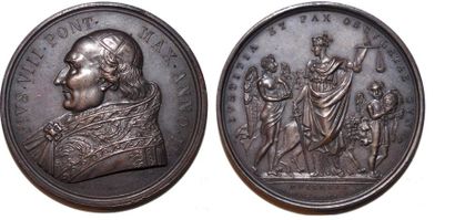 null PIE VIII (1829-1830) Bronze. 43mm. Par Giuseppe Cerbara. Même description que...