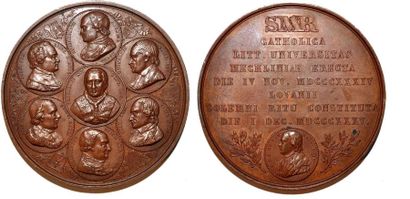 null GREGOIRE XVI (1831-1846) Bronze. 58mm. Par Adolphe Jouvenel. 1835. Souvenir...