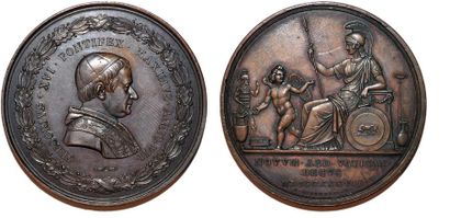 null GREGOIRE XVI (1831-1846) Bronze. 52mm. Par Pietro Girometti; 1837. Inauguration...