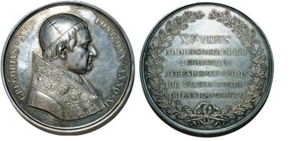 null GREGOIRE XVI (1831-1846) Argent. 61mm. Par Pietro Girometti et Giuseppe Cerbara....