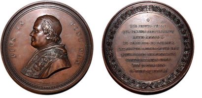 null PIE IX (1846-1878) Bronze. 82mm. Par Giuseppe Bianchi et Filippo Speranza. 1877....