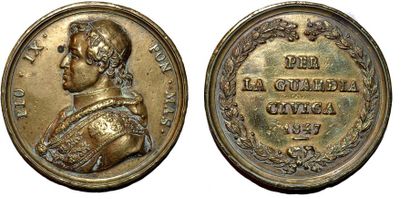 null PIE IX (1846-1878) Bronze. 81mm. Par F. Picioli. 1847. Souvenir de l'institution...