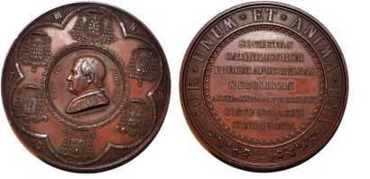 null PIE IX (1846-1878) Bronze; 70mm. Par Leopold Wiener. 1863. En souvenir du Congrès...