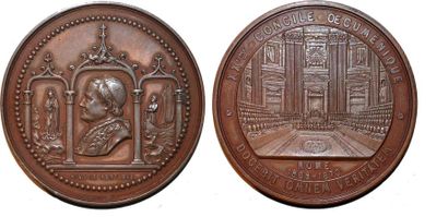 null PIE IX (1846-1878) Bronze. 50mm. Par Eugène Blondelet. 1870. Clôture du Xxe...