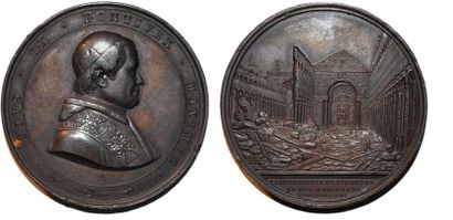 null PIE IX (1846-1878) Bronze. 51mm. Par Nicola Cerbara et Pietro Girometti. 1846....