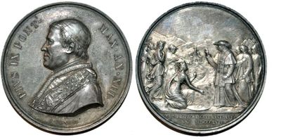 null PIE IX (1846-1878) Argent. 43mm. Par Giuseppe Bianchi. 1858. Souvenir du voyage...