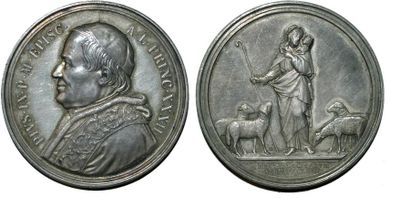 null PIE IX Argent. 43mm. Par Giuseppe et Francesco Bianchi.1877.Souvenir de la 50e...