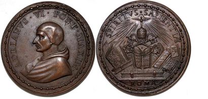 null ADRIEN VI (1522-1523) Bronze. 41mm.Restitution de Girolamo paladino. Fin XVIe...