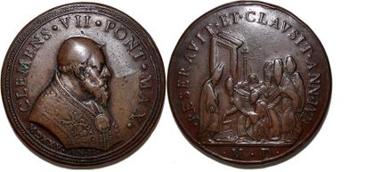 null CLEMENT VII (1523-1534) Bronze. 43mm.Restitution de Girolamo Paladino.Fin XVIe...