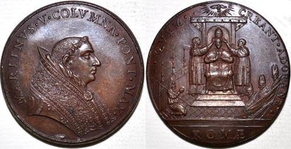 MARTIN V (1417-1431) Bronze. 41mm. Restitution...