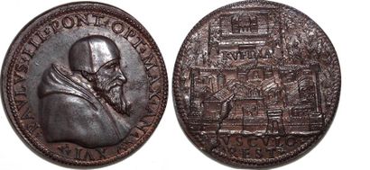 null PAUL III (1534-1549) Bronze. 35mm. Par Alessandro Cesati. 1547. Même revers...