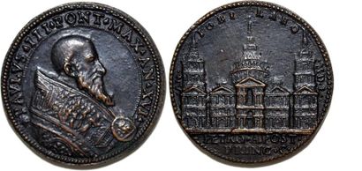null PAUL III (1534-1549)Bronze. 40mm. Par Alessandro Cesati. XVIe s. Construction...